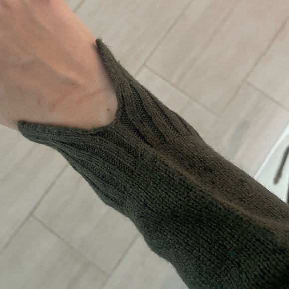 Forest Green Turtleneck Sweater Tiny Black Dots Sm - Picture 4 of 9